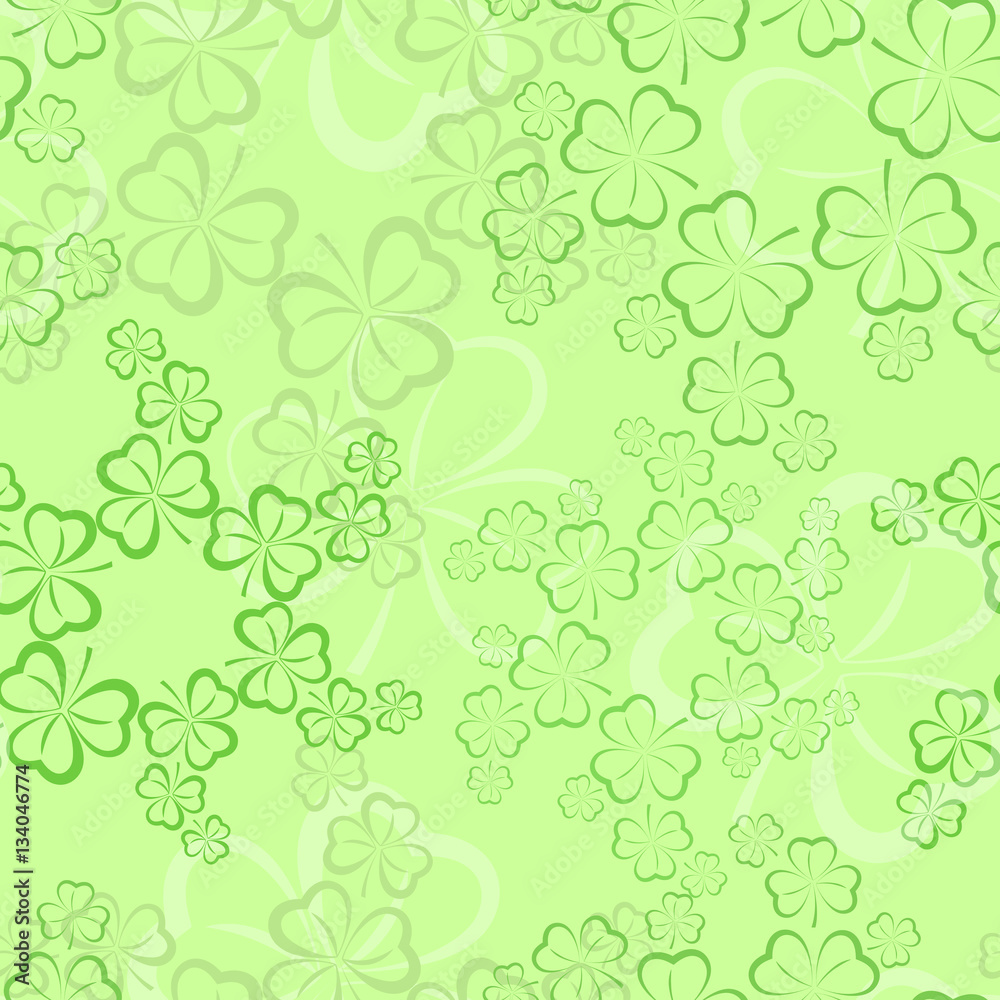 Seamless pattern with shamrock leaves. St. Patrick's day holiday symbol. Vector illustration Seamless pattern with shamrock leaves. St. Patrick's day holiday symbol. Vector illustration