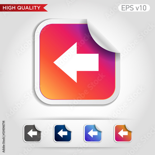 Free Download Colored icon or button of left arrow symbol with background - GFXLoad