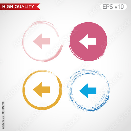 Free Download Colored icon or button of left arrow symbol with background - GFXLoad