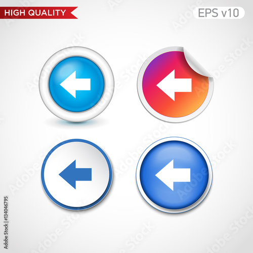 Colored icon or button of left arrow symbol with background Free Download Colored icon or button of left arrow symbol with background - GFXLoad