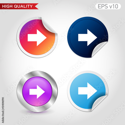 Free Download Colored icon or button of right arrow symbol with background - GFXLoad