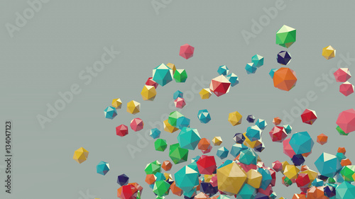 3d abstract colorful platonic composition, background