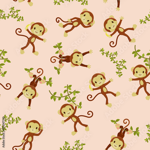 Monkeys seamless pattern © Nataliya Dolotko