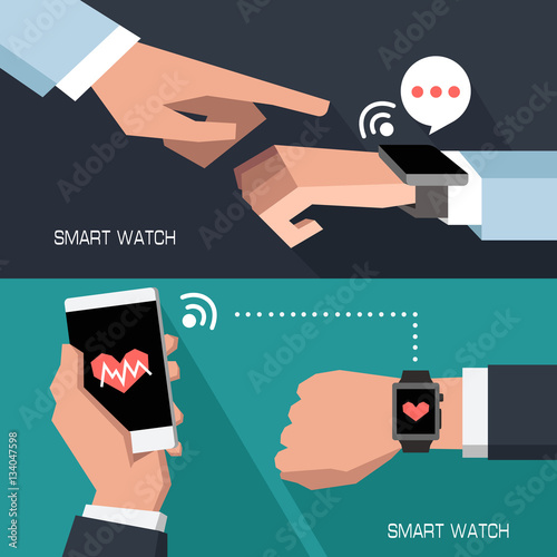 new technologies. smart watch. digital watch. vector illustration. 