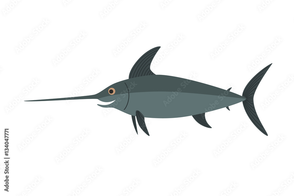 Fototapeta premium Swordfish vector, Isolated on white background
