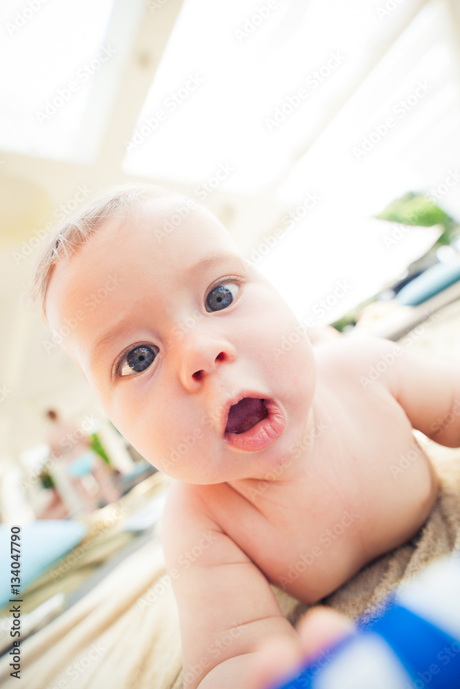 newborn child is surprised newborn child is surprised