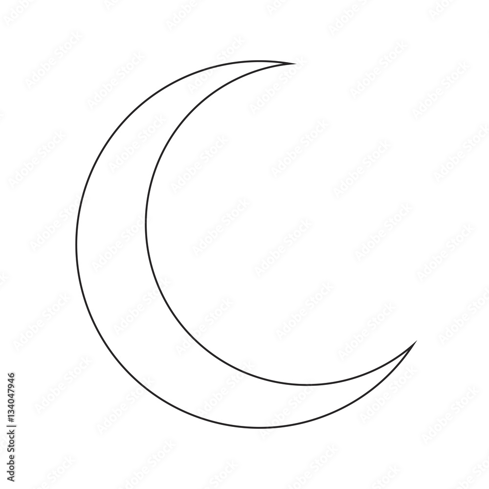 Naklejka premium crescent moon silhouette vector symbol icon design.