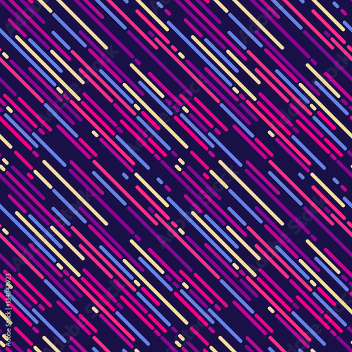 Seamless vector parallel dark and light violet blue pink margenta and light yellow diagonal lines. Seamless background for manufacturing, prints, gift wrap and web design. 