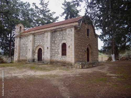 small stone church in cyprus mountains