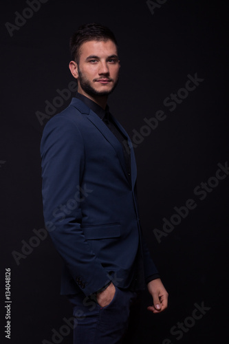 young man profile, suit elegant