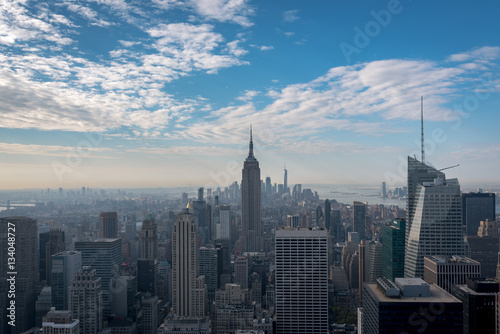 Empire State building with blue sky