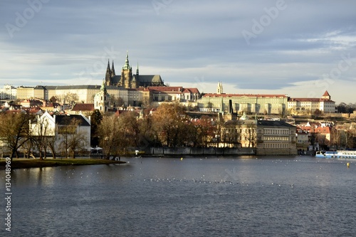 Architecture from Prague and cloudy sky