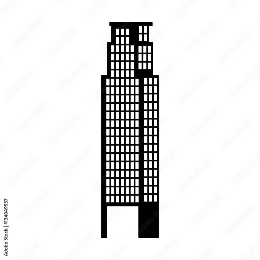 big building silhouette icon vector illustration design