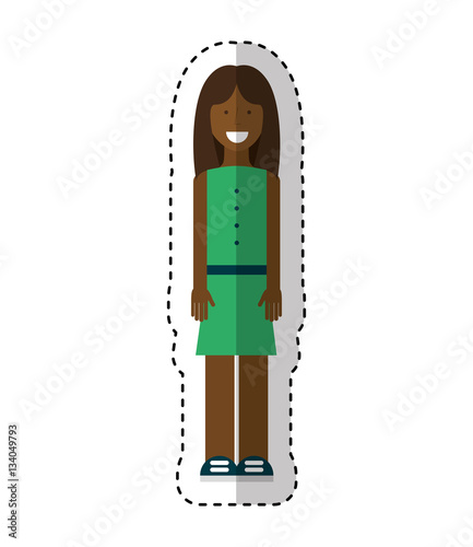 young woman avatar character vector illustration design