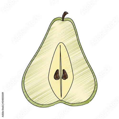 pear fruit icon over white background. colorful design. vector illustration