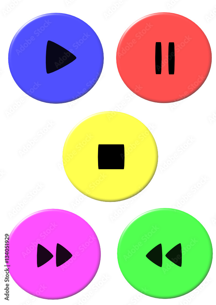 round colored button multimedia, navigation icons round colored button multimedia, navigation icons