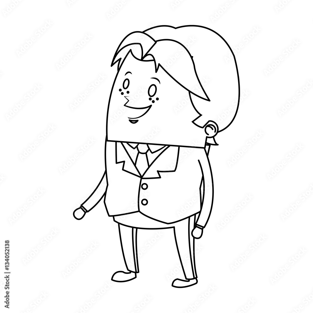 Fototapeta premium happy businessman cartoon icon over white background. vector illustration