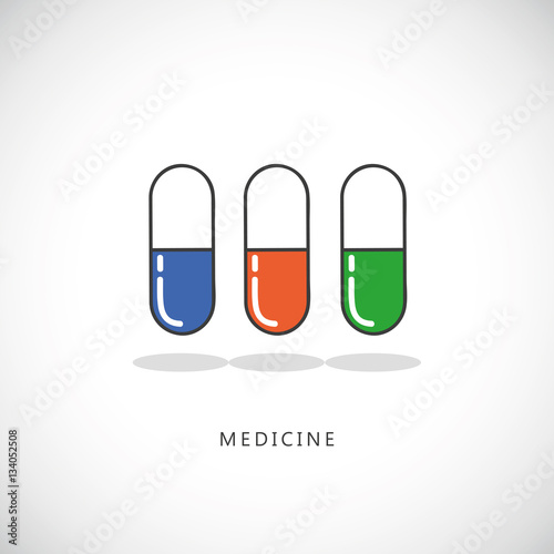 drei bunte pillen medicine