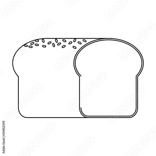 bread icon over white background. bakery products concept. vector illustration