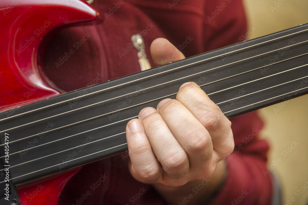 Playing Fretless Electric Guitar Playing Fretless Electric Guitar