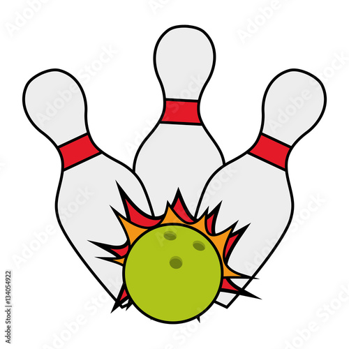 bowling ball pin strike cartoon vector illustration eps 10