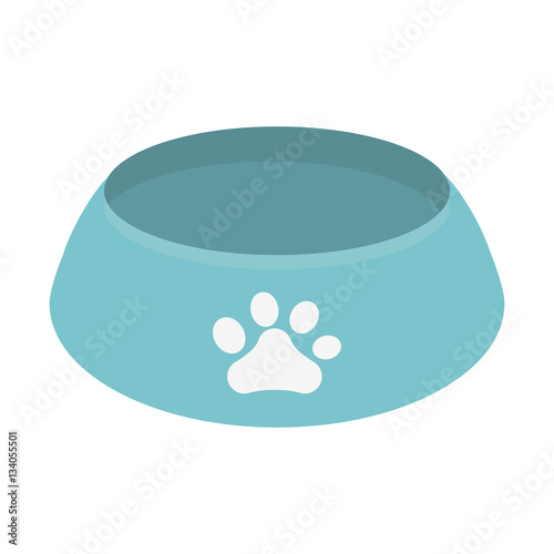 blue bowl food dog paw print vector illustration eps 10