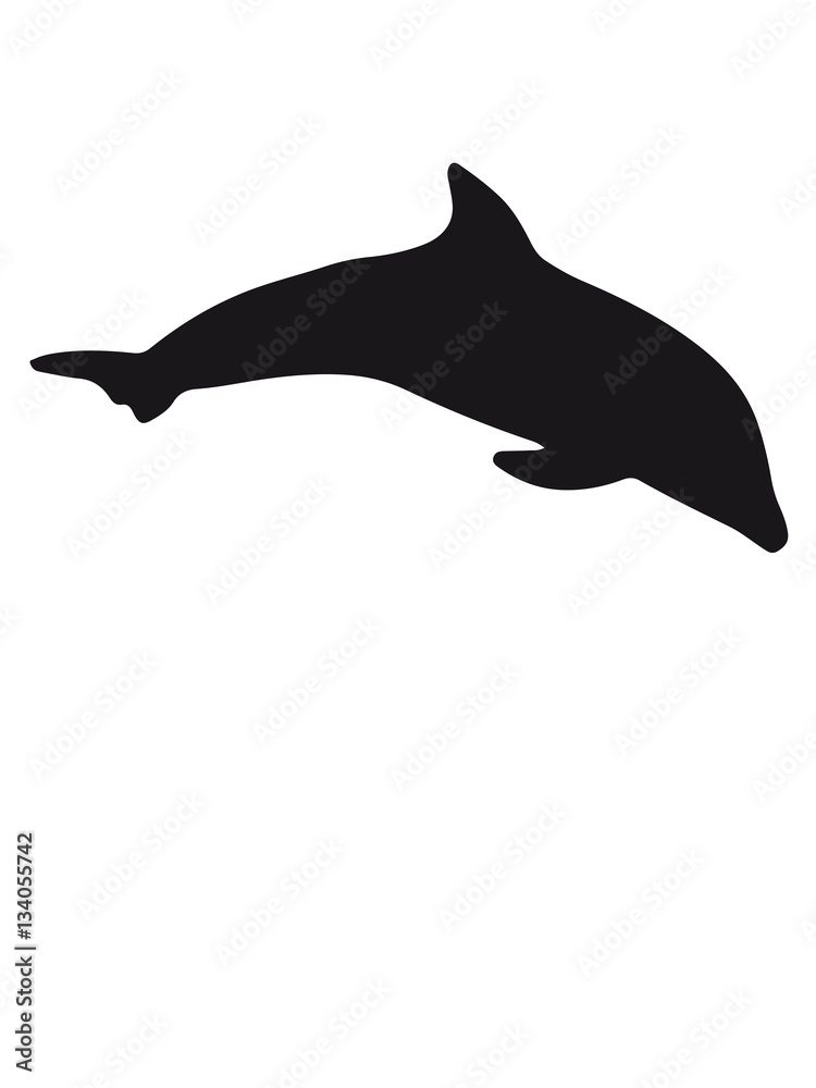 Fototapeta premium Fish dolphin silhouette black