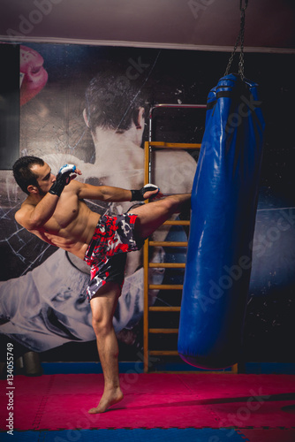 Mixed martial arts fighter hitting 