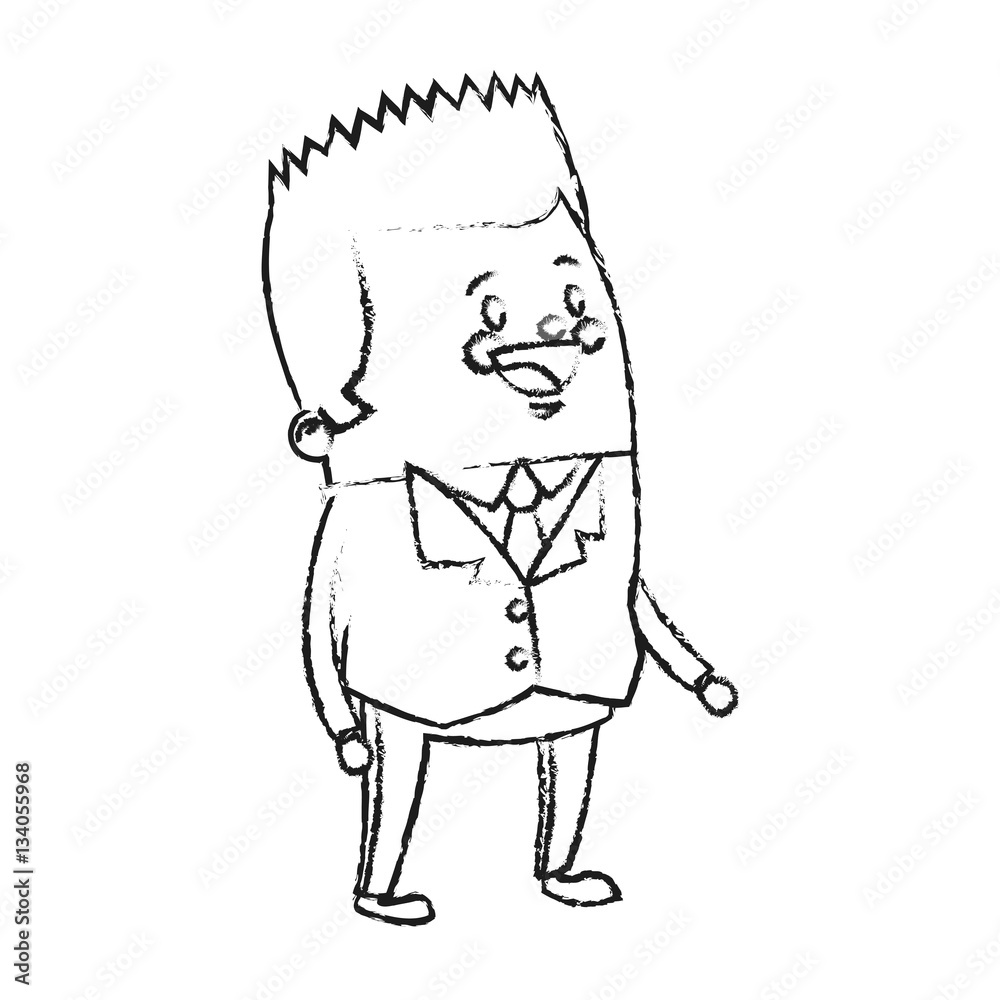 happy businessman cartoon icon over white background. vector illustration happy businessman cartoon icon over white background. vector illustration