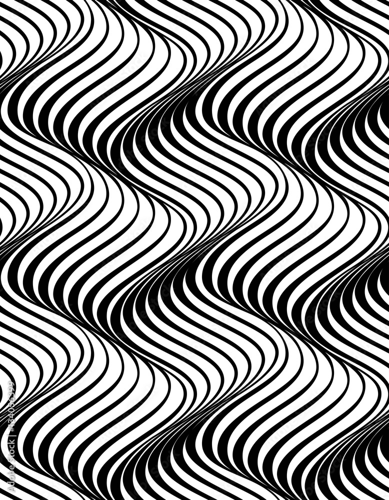 Vector seamless pattern. Modern stylish texture. Repeating geometric pattern of curving wavy lines.