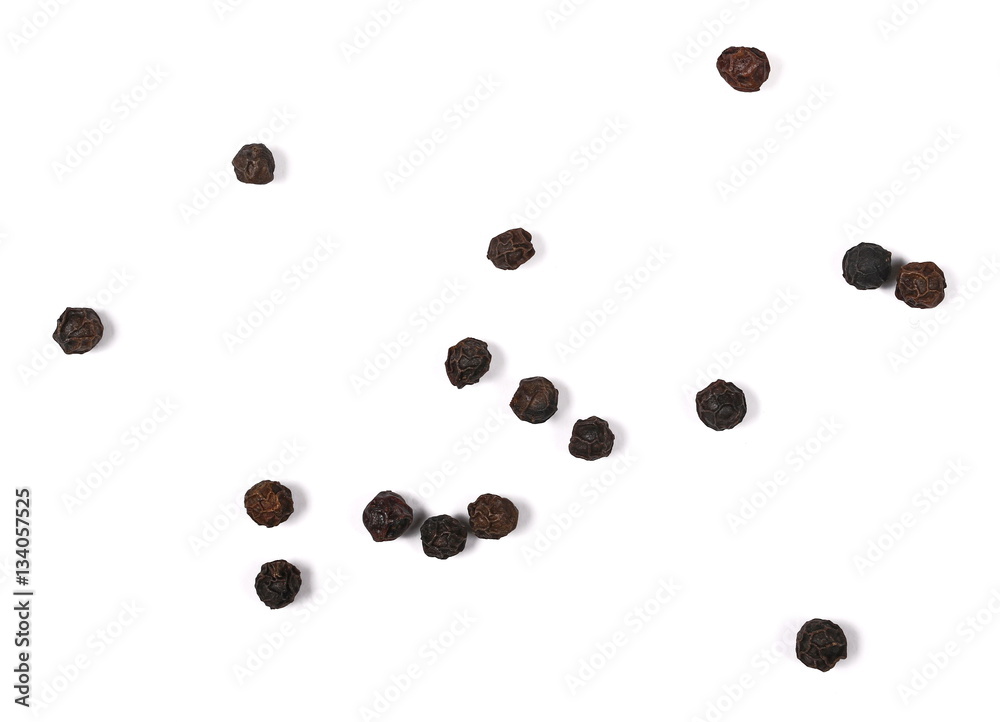 Black pepper isolated on white background, with clipping path Black pepper isolated on white background, with clipping path