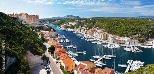 Panoramic view of Bonifacio Harbor and Citadel