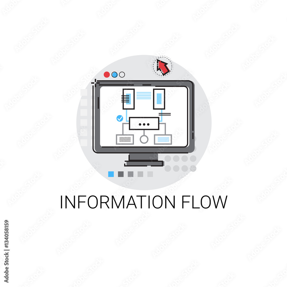 Information Flow Global Data Icon Vector Illustration