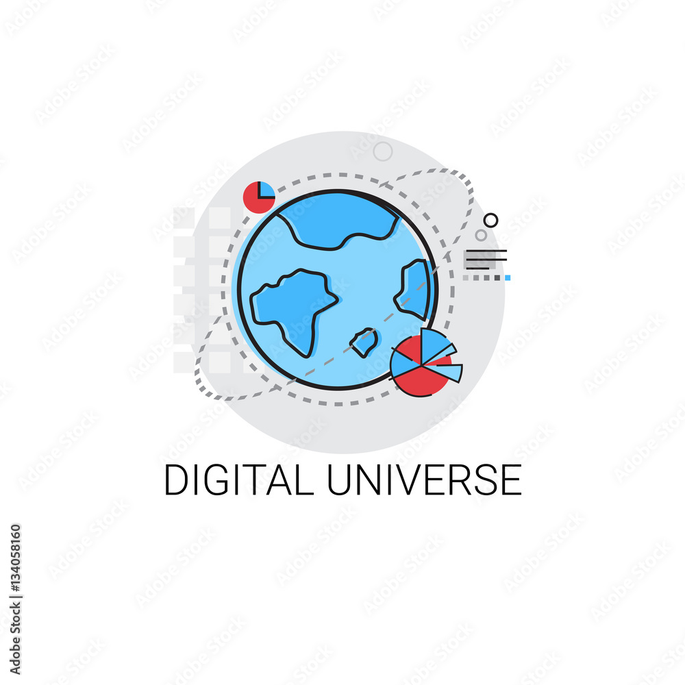 Digital Universe Information Flow Global Data Icon Vector Illustration Digital Universe Information Flow Global Data Icon Vector Illustration