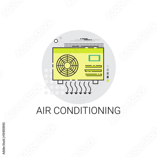 Air Conditioning House Cooling Technology Icon Vector Illustration