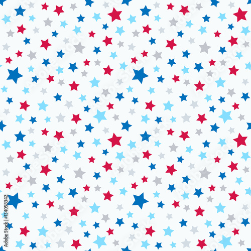 Cute pattern for kids - bright stars on clear sky