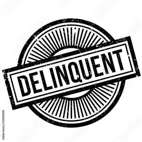 Delinquent rubber stamp. Grunge design with dust scratches. Effects can be easily removed for a clean, crisp look. Color is easily changed.