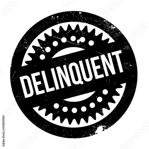 Delinquent rubber stamp. Grunge design with dust scratches. Effects can be easily removed for a clean, crisp look. Color is easily changed.