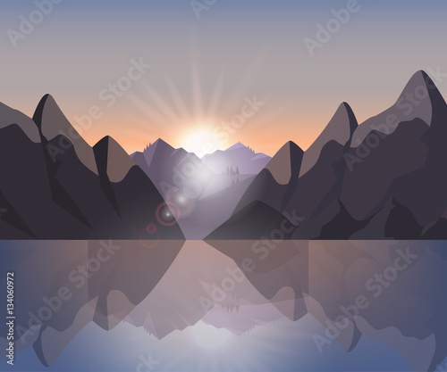 Night landscape with starry sky on a background silhouettes of trees