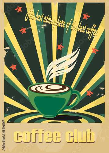 A cup of coffee retro style
