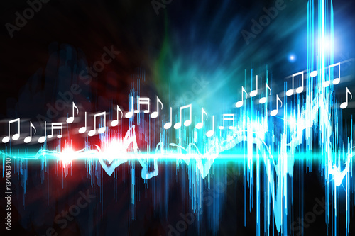 Neon Soundwave Notes