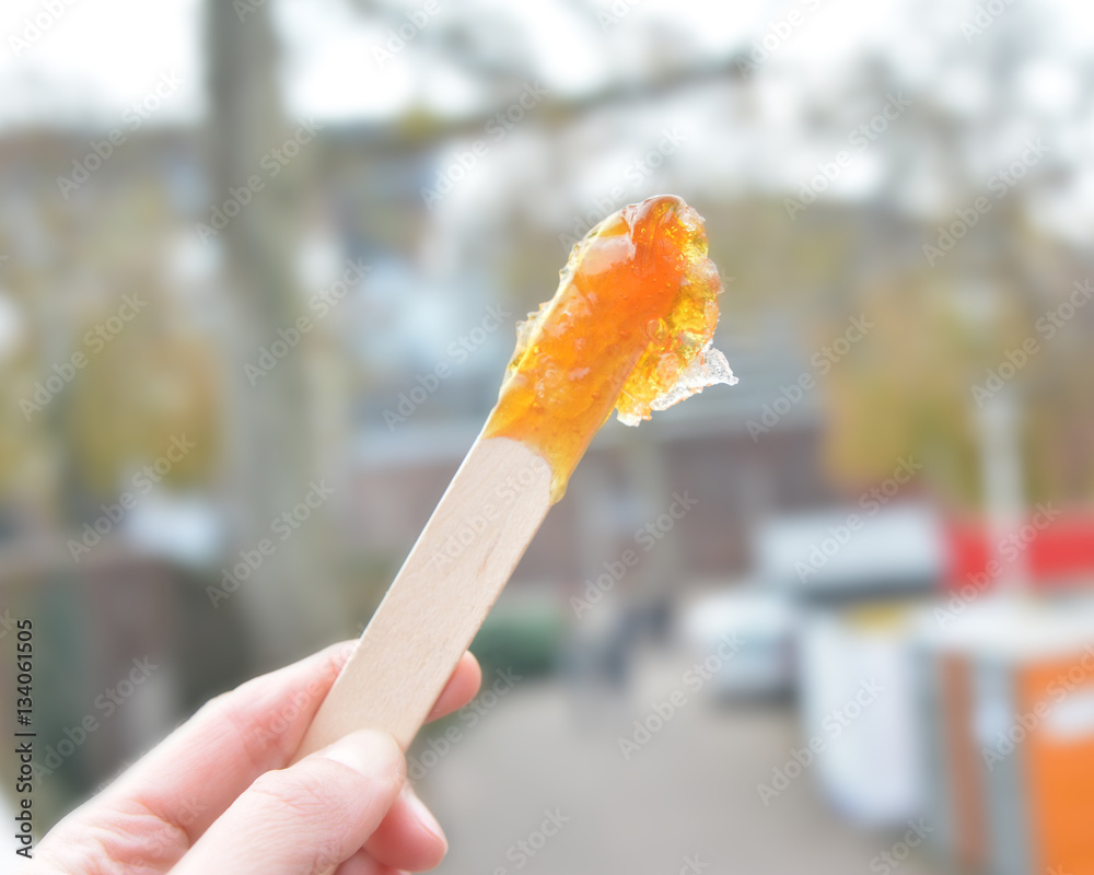 Maple taffy on a stick Stock Photo Adobe Stock