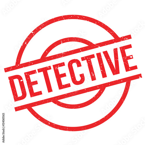 Detective rubber stamp. Grunge design with dust scratches. Effects can be easily removed for a clean, crisp look. Color is easily changed.