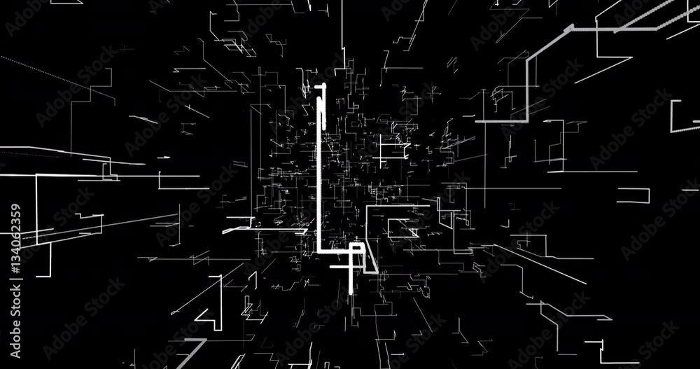 abstract background with geometric pattern, futuristic perspective black and white grey scale