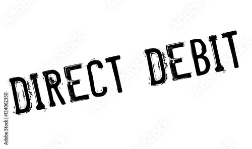 Direct Debit rubber stamp. Grunge design with dust scratches. Effects can be easily removed for a clean, crisp look. Color is easily changed.