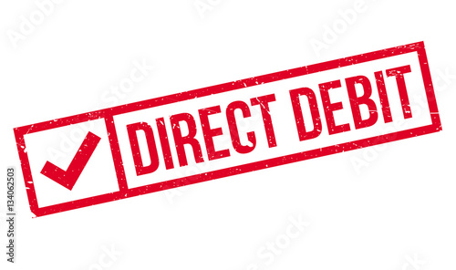 Direct Debit rubber stamp. Grunge design with dust scratches. Effects can be easily removed for a clean, crisp look. Color is easily changed.
