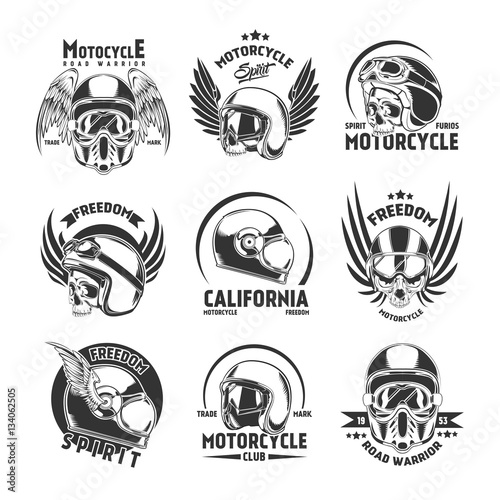 Motorcycle Helmet Design Elements Set