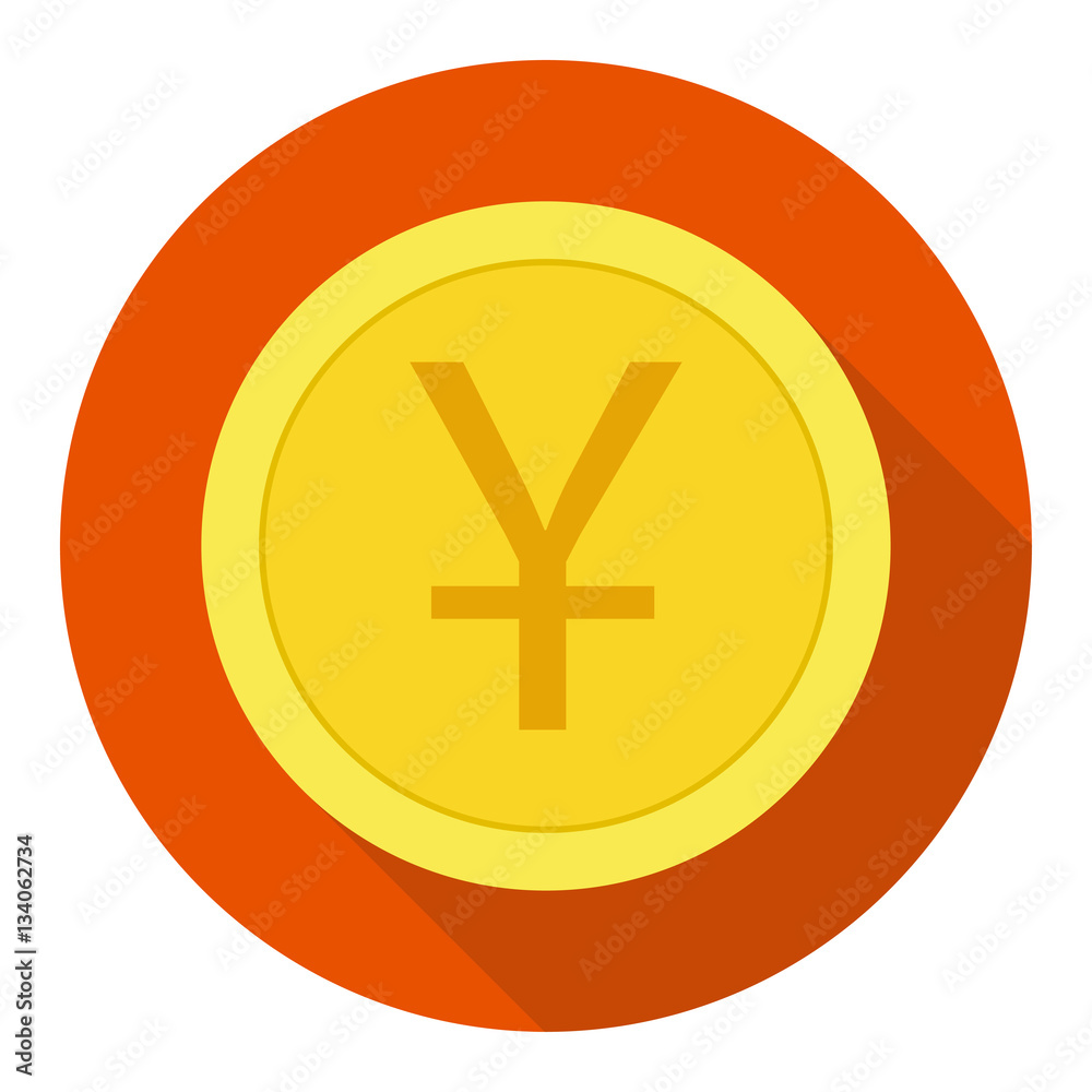 Money currency icon. Coin with Yuan sign vector illustration. Money currency icon. Coin with Yuan sign vector illustration.