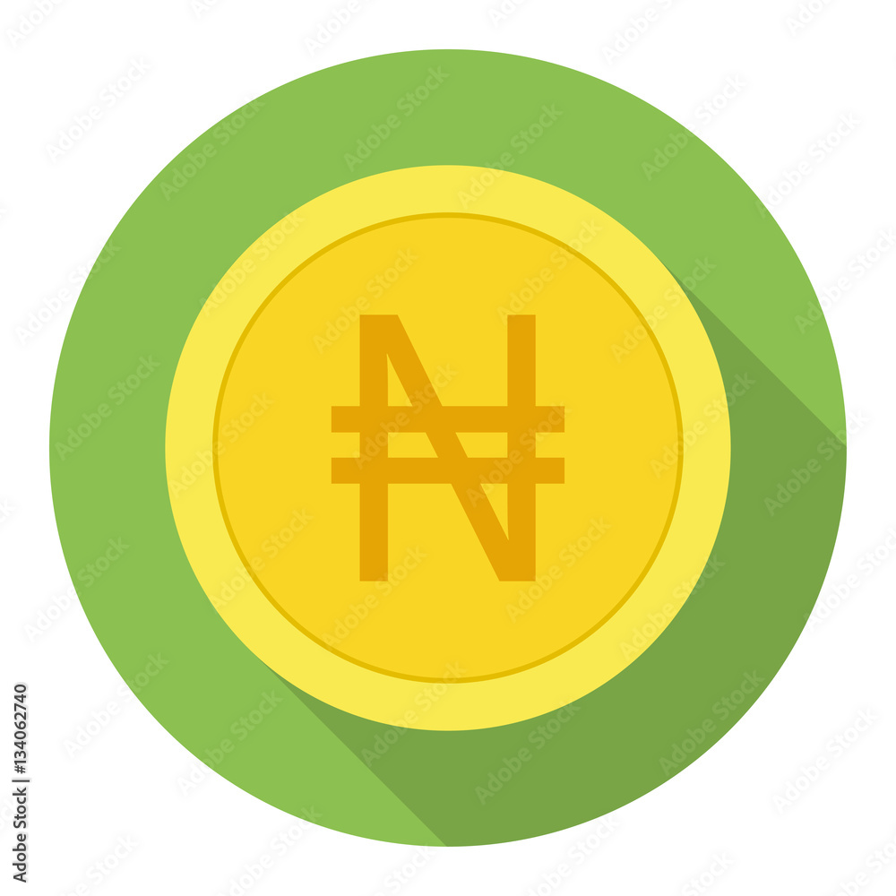Money currency icon. Coin with Naira sign vector illustration. Money currency icon. Coin with Naira sign vector illustration.