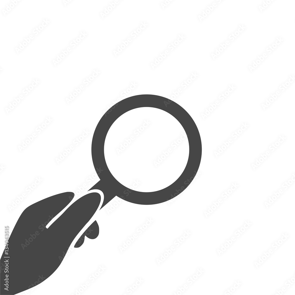 Hand with magnifying glass icon - Illustration Hand with magnifying glass icon - Illustration